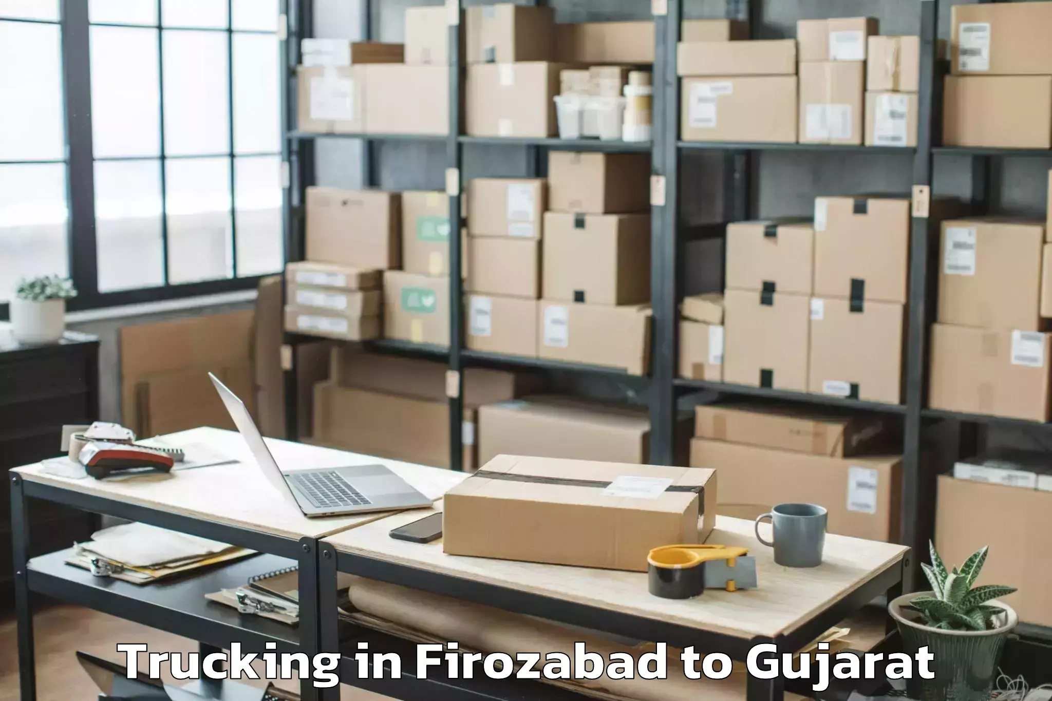 Easy Firozabad to Gidc Trucking Booking